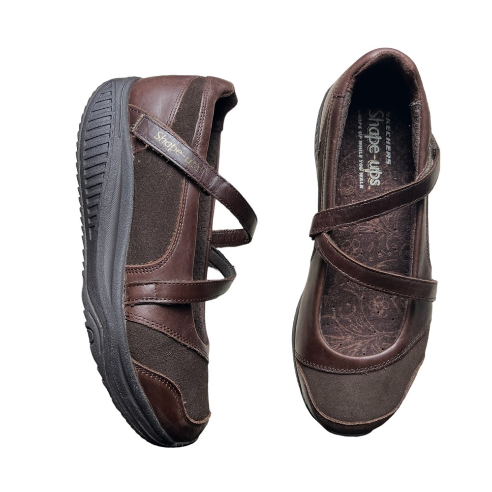 Skechers Womens Brown Shape Ups 24866 Round Toe Athletic Shoes Size 9